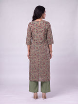 Green Hand-Block Printed Cotton Kurta