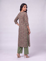 Green Hand-Block Printed Cotton Kurta
