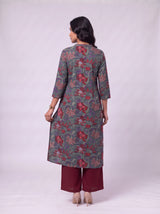 Green Cotton Hand Block Floral Print Kurta
