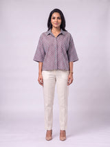 Blue Cotton Hand Block Printed Shirt