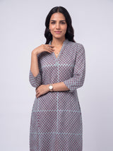 Blue Cotton Hand Block Butti Print Kurta