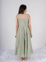 Cotton Hand Block Printed Dress - Green
