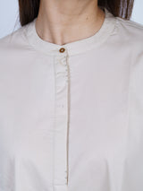 White Twill Hand-Embroidered Dress