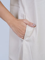 White Twill Hand-Embroidered Dress