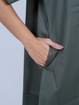 Black Twill Hand-Embroidered Dress