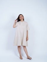 White Twill Hand-Embroidered Dress
