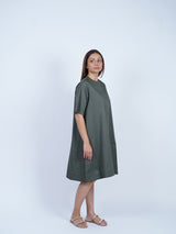 Black Twill Hand-Embroidered Dress