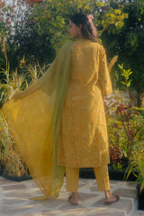 Cotton Hand Block Printed Kurta - Yellow