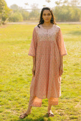 Cotton Hand Block Printed Kurta - Pink