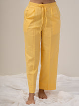 Cotton Hand Block Printed Parallel - Yellow