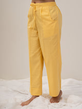 Cotton Hand Block Printed Parallel - Yellow
