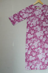 Cotton Screen Printed Kurta - Purple