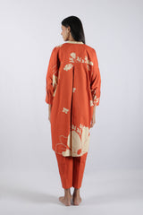 Rust Floral Poplin Tunic