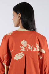 Rust Floral Poplin Tunic