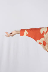 Rust Floral Poplin Tunic