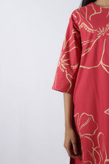 Pink Floral Poplin Kurta