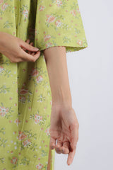 Green Hand Block Printed Cotton Kurta