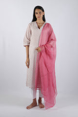 Pink Kota Doria Dupatta