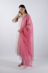 Pink Kota Doria Dupatta