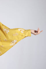 Cotton Poplin Kaftan Top - Yellow