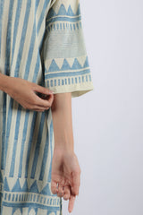 White Hand Block Printed Cotton Kurta