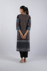 Black Ajrakh Block Printed Cotton Straight Kurta