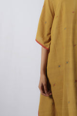Yellow Malkha Cotton Jamdani Kaftan