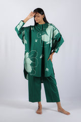 Green Floral Poplin Tunic