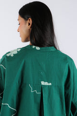 Green Floral Poplin Tunic