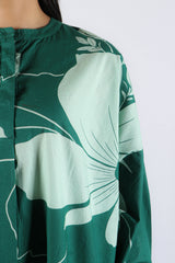 Green Floral Poplin Tunic