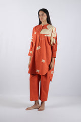Rust Floral Poplin Tunic