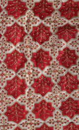 Rust Geometric Floral Hand Block Printed Cotton Quilt