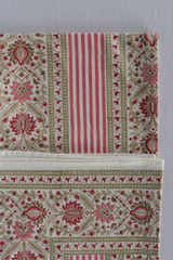 White Floral Hand Block Printed Cotton Bedsheet Set
