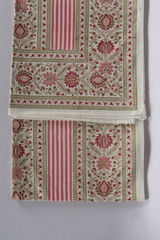 White Floral Hand Block Printed Cotton Bedsheet Set