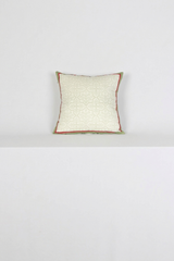 White Geometric Hand Block Printed Cotton Cushion Cover