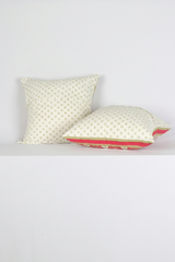Pink Geometric Hand Block Printed Cotton Cushion Cover