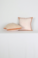 Pink Floral Hand Block Printed Cotton Cushion Cover