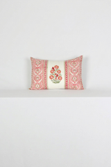 Pink Floral Hand Block Printed Cotton Cushion Cover