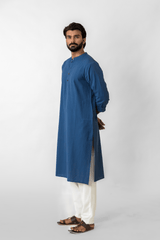 Blue Jamal Stripe Cotton Kurta