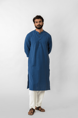 Blue Jamal Stripe Cotton Kurta