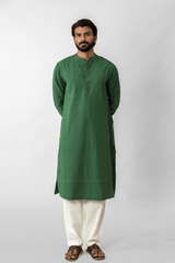 Green Jamal Stripe Cotton Kurta