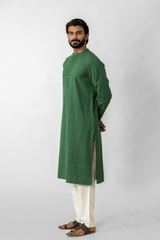 Green Jamal Stripe Cotton Kurta