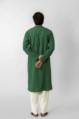 Green Jamal Stripe Cotton Kurta