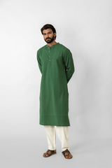 Green Jamal Stripe Cotton Kurta