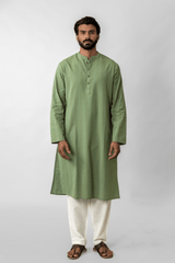 Green Jamal Stripe Cotton Kurta