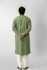 Green Jamal Stripe Cotton Kurta