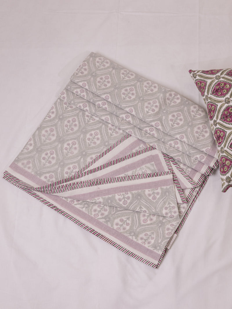 Cotton Hand Block Printed Dohar - Green