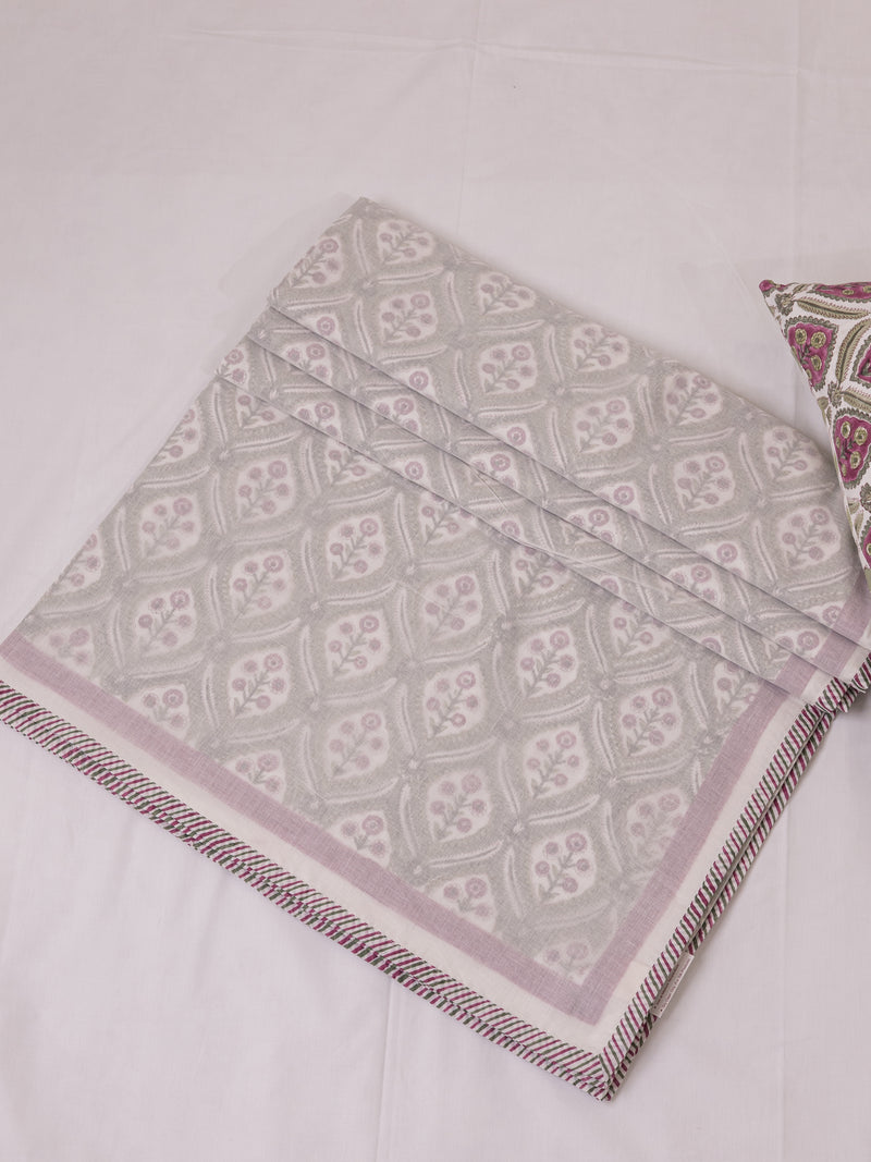Cotton Hand Block Printed Dohar - Green