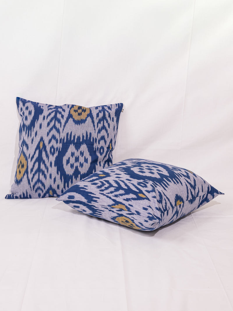 Cotton Ikat Cushion Cover - Blue