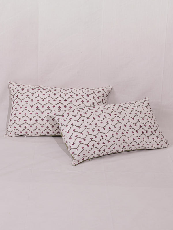 Cotton Handblock Printed Cushion Cover - Green